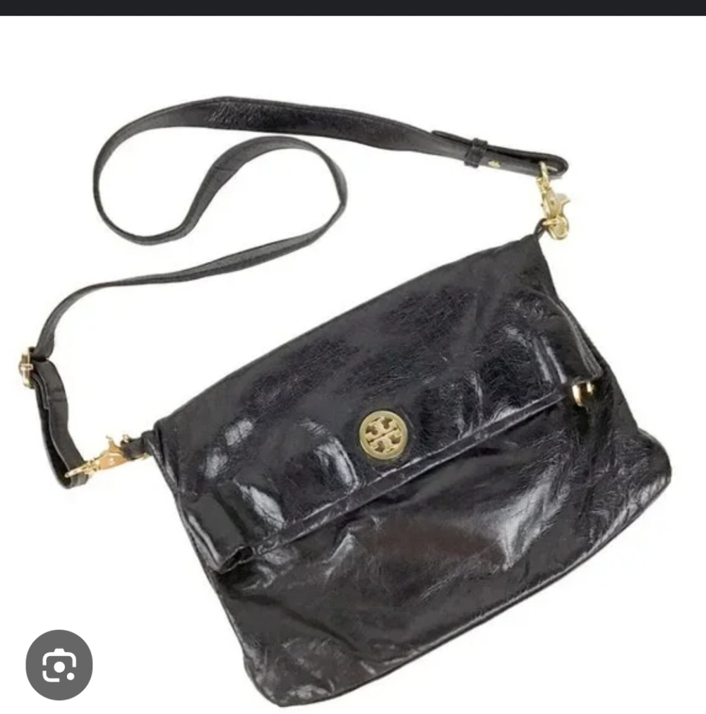 Tory Burch Glossy Black Messenger Bag
